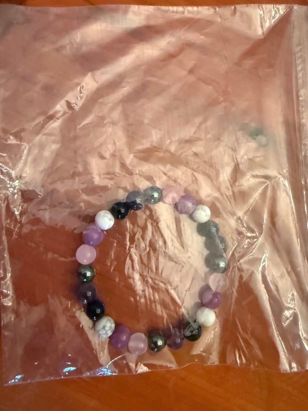Purple white black lavender elastic bracelet NWOT